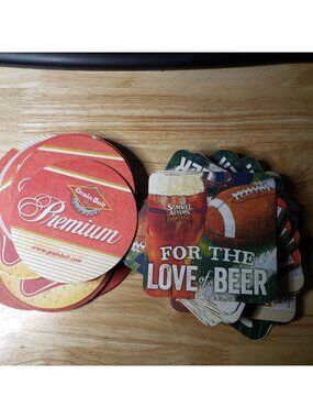 37 Beer Coasters Lot Grain Belt Schlitz Hamm’s Sam Adams Miller High Life